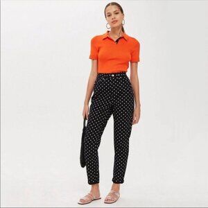 Topshop Moto Mom Jeans High Rise Black and White Polka Dot Size 28